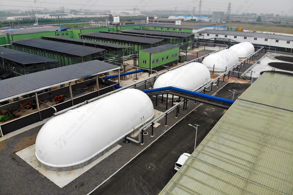 河南周口四聯(lián)膠囊形雙膜氣柜項目