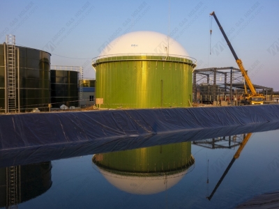 上海畜牧場(chǎng)AMB型雙膜氣柜安裝完成