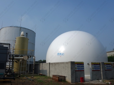 河南平頂山環(huán)保發(fā)電廠雙膜氣柜安裝完成