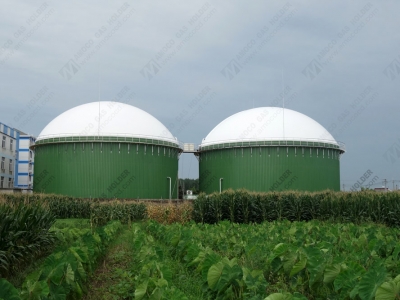 江蘇南通市雙聯(lián)AMB型膜氣柜安裝完成