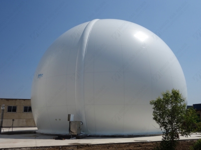 山東食品公司膜氣柜安裝完成