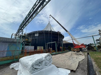 我們位于印尼北蘇門答臘省的雙膜氣柜正在安裝