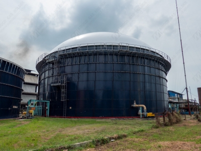 印尼北蘇門答臘省的雙膜氣柜安裝完成