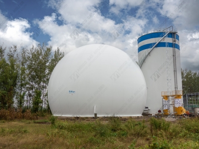 江蘇省徐州市食品公司雙膜氣柜安裝完成