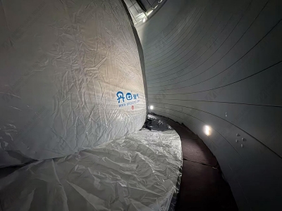 上海城市垃圾處理廠單膜氣柜安裝完成