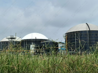 印度尼西亞廖內(nèi)省罐頂膜氣柜安裝完成