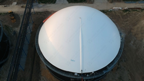 7 sets of double membrane gas holders installation is in progress, in Anhui Province, China.
