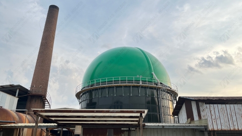 AMOCO biogas holder project installation completed in in Jiangsu, China.