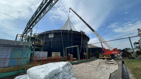 We are installing double membrane biogas holder in Sumatera Utara, Indonesia