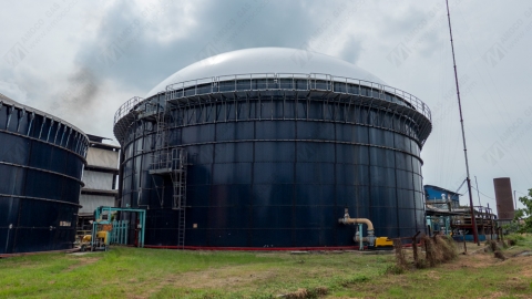 AMOCO biogas holder project installation completed in in Sumatera Utara, Indonesia