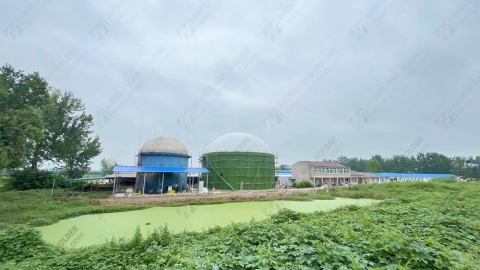 AMOCO  biogas holder project installation completed in Jiangsu, China