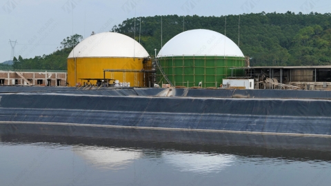 AMOCO biogas holder installation completed in in Guangxi, China