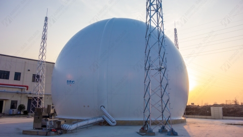 AMOCO biogas holder installation completed in Jiangsu, China