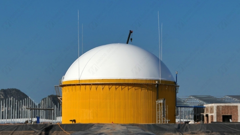 AMOCO 1500m3 biogas holder installation completed in Guangxi, China